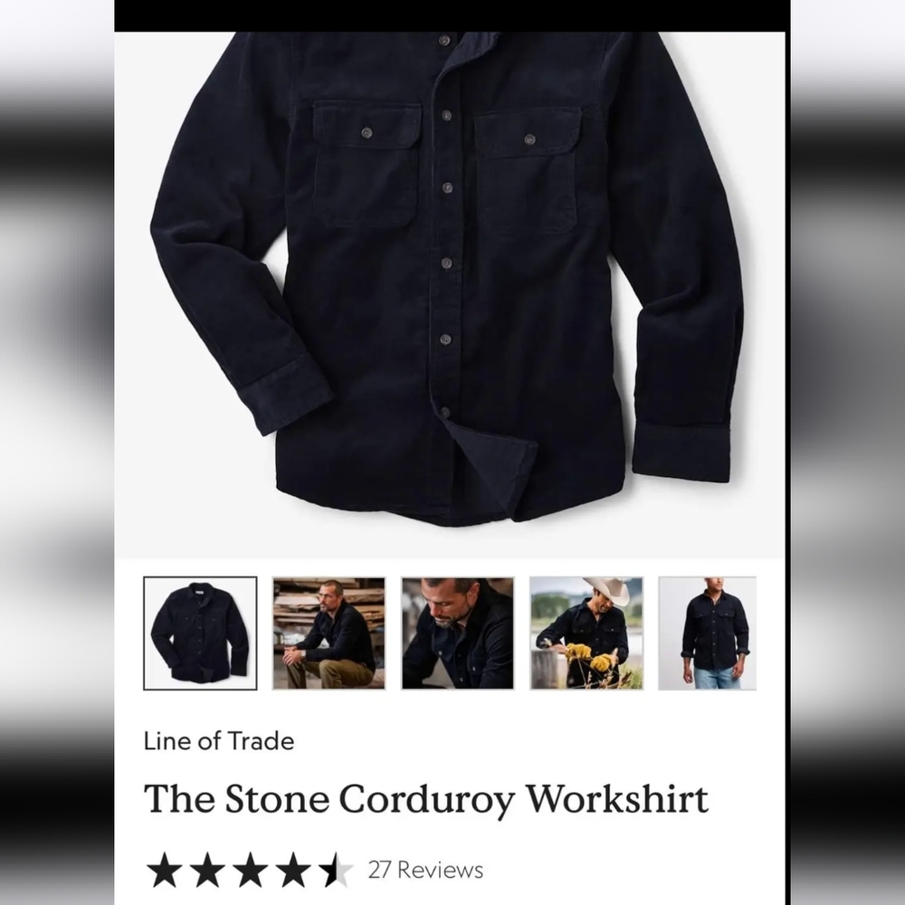 Men's courderoy navy shirt